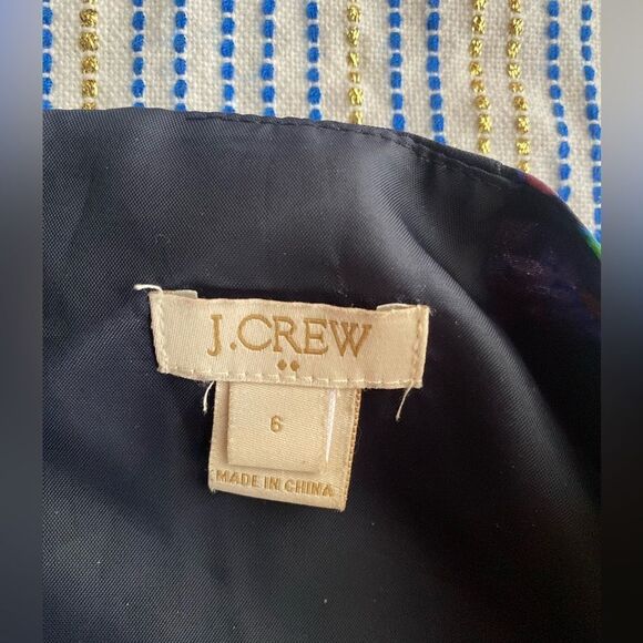 J Crew Mini Dress Multicolor Floral Shift Short Sleeve Size 6 Lined - Picture 5 of 8